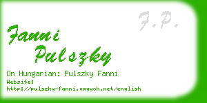 fanni pulszky business card